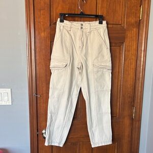 PacSun Cream Elastic Cargo Pants Size Small
